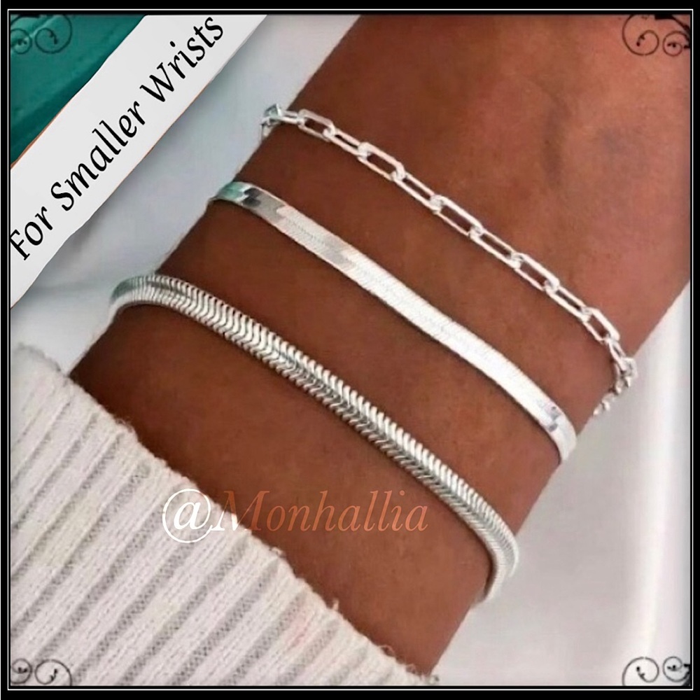 Clearance! NEW DELICATE 2mm OMEGA CHAIN BRACELET FOR SLENDER WRISTS
